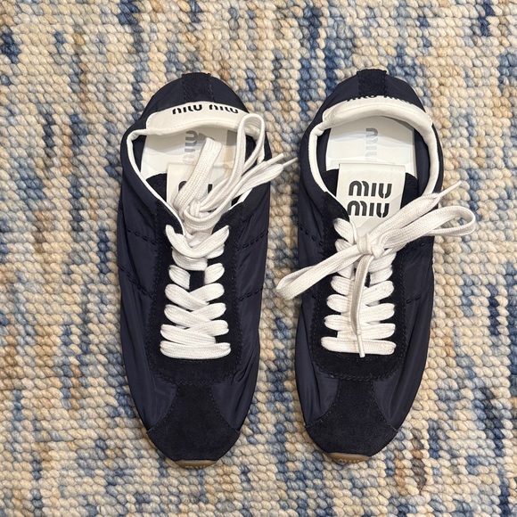 Miu Miu Shoes - Miu Miu Navy and White Womens's Sneakers
